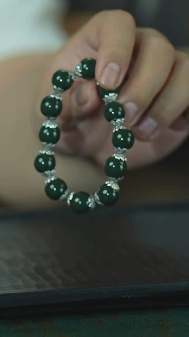 摆件耕道堂綟绶色高温陶瓷手串