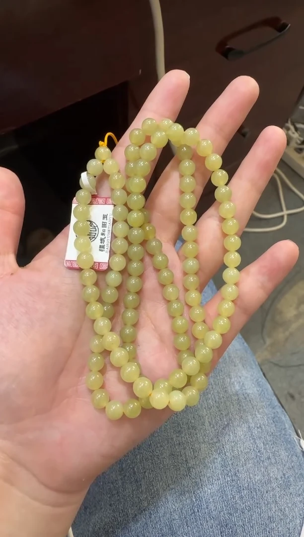 未镶嵌手串和田玉若羌黄口长串(产地直发)