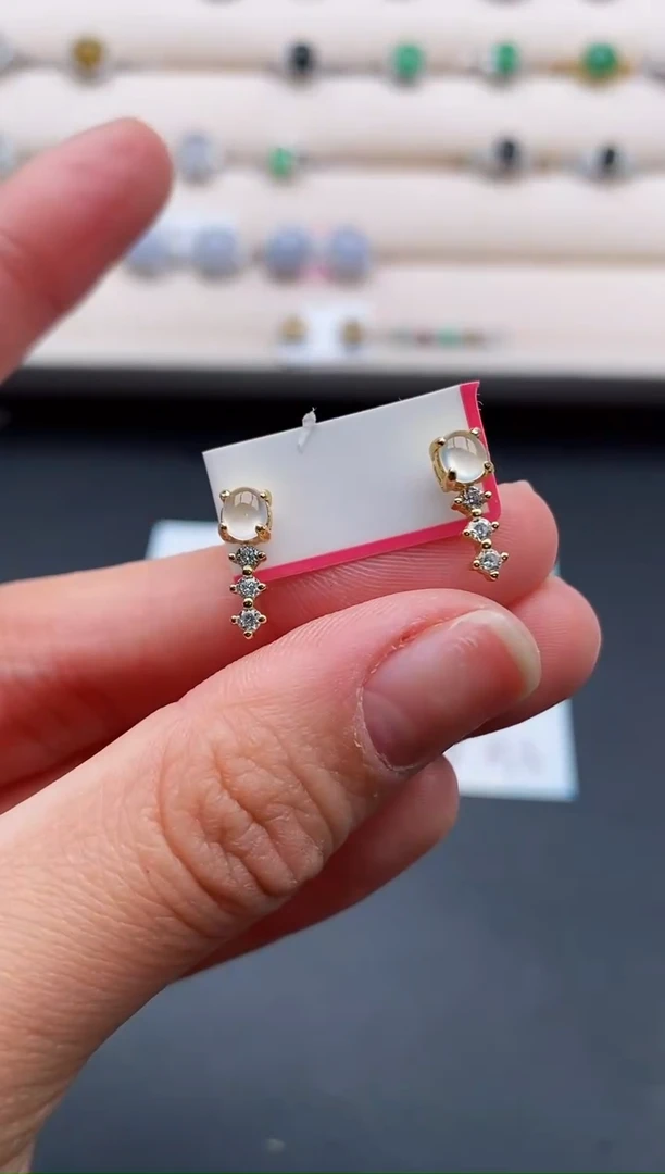 银S925镶嵌戒指翡翠5555555+4