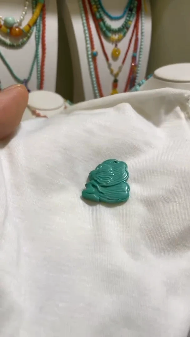 未镶嵌绿松石珠宝奇石19.6*19.6mm蝴蝶仙子