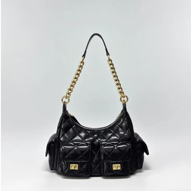 【C&R】时尚单肩斜挎月牙包SD-5197-2-小香黑/34x16x25cm