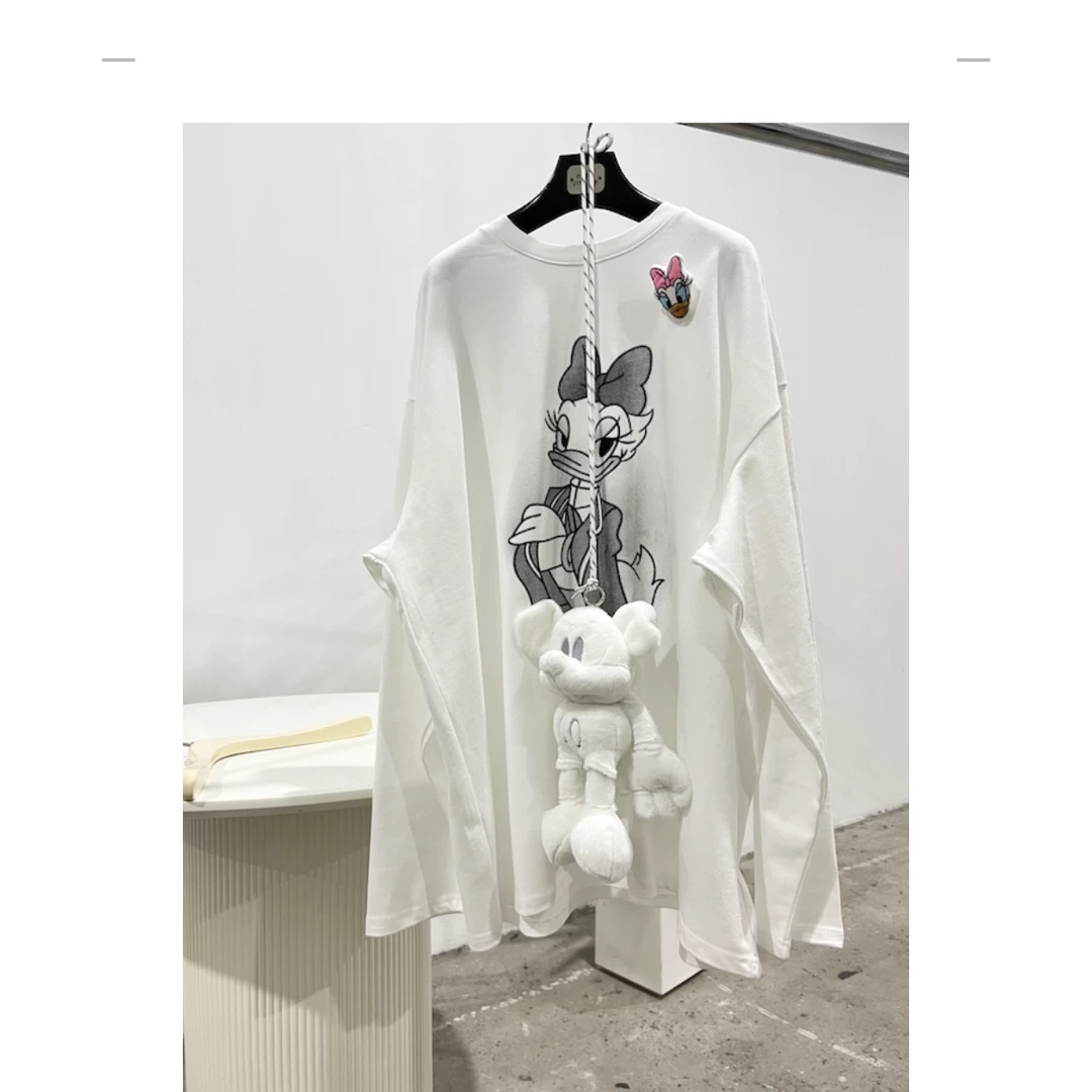 【杨英家】2026新款春装唐鸭子胸针挂件lNS风阔版落肩长袖T恤 9687