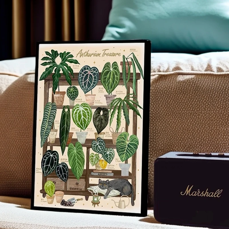 北欧INS风绿色植物画客厅玄关沙发背景墙餐厅装饰画3045