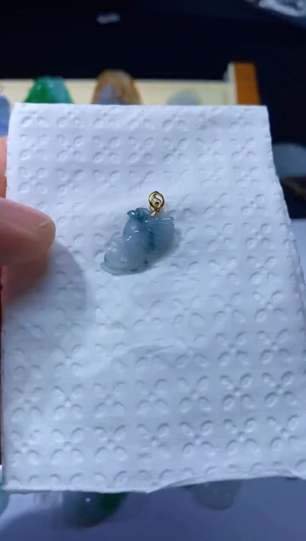 翡翠18K金镶嵌吊坠(不含链)180