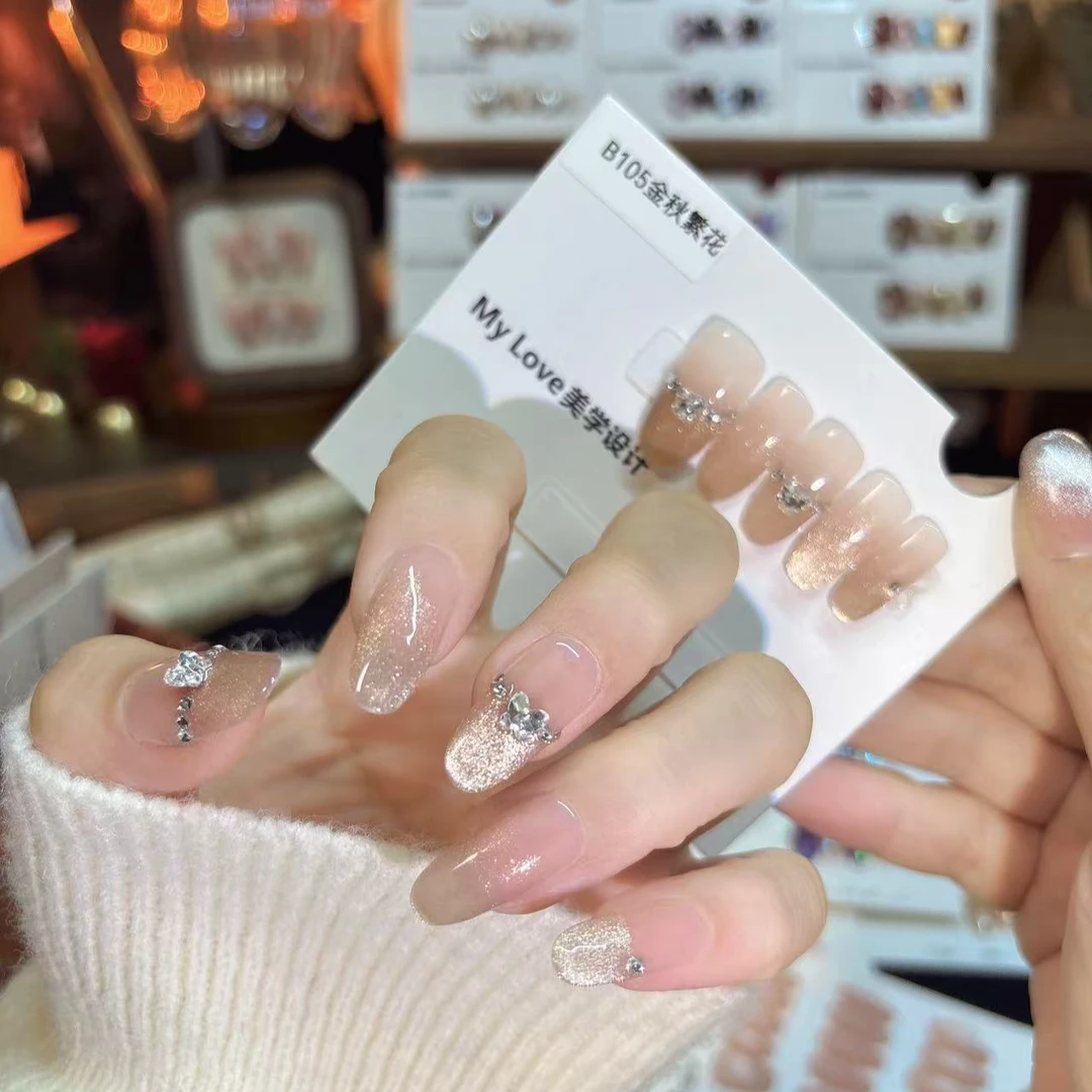 B105【金秋繁花】新年款纯手工秋冬显白气质穿戴甲