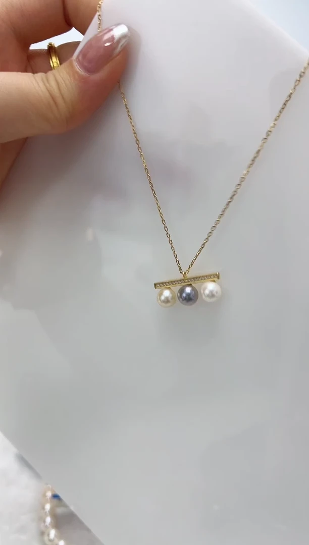 【闪购商品】海水珍珠DA银S925镶嵌套链 C1157