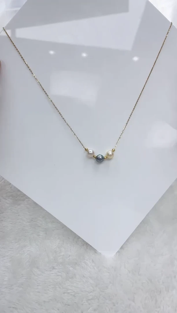 【闪购商品】海水珍珠颈饰银S925镶嵌海水珍珠项链