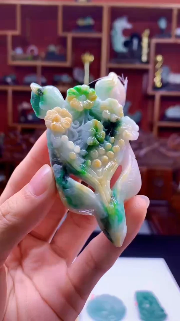 定制翡翠未镶嵌1095ry-毛货挂件19