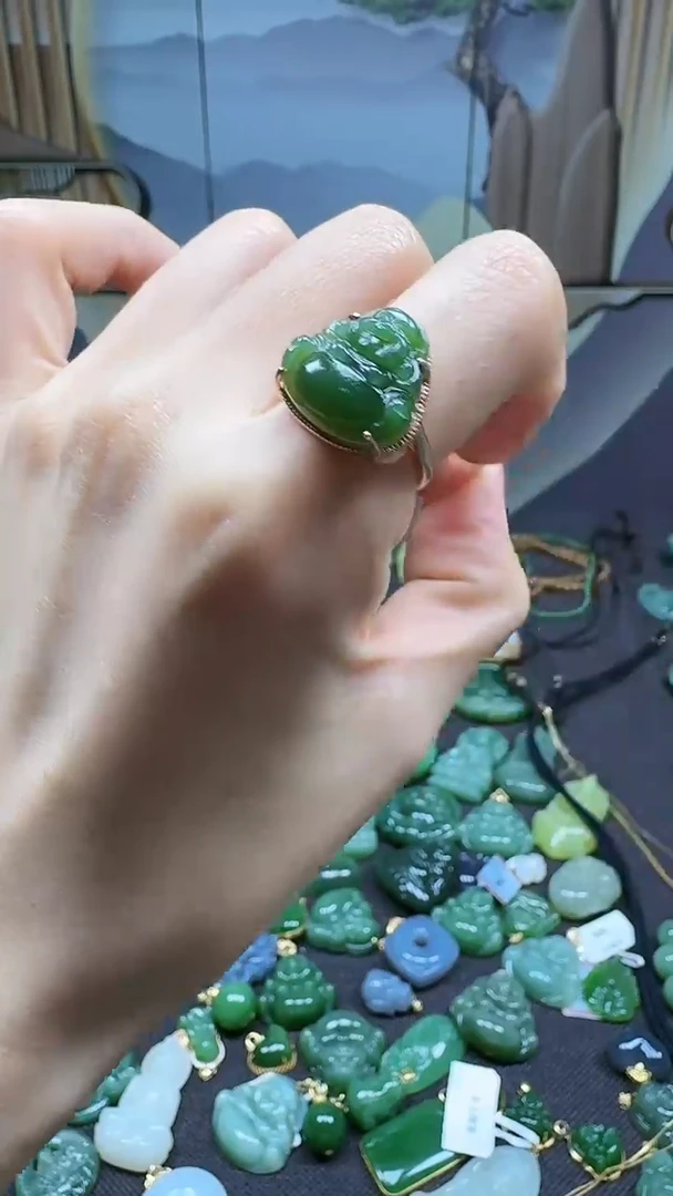 和田玉银S925镶嵌挂件1