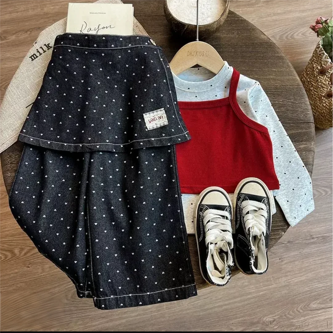 糖玉高货女童牛仔裤【波点牛仔裤】单牛仔裤 8718-1 已做券