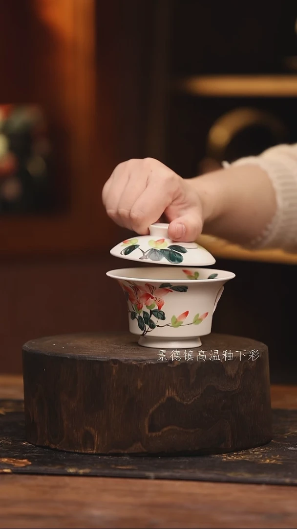 陶瓷景德镇高温釉下手绘陶瓷@L562@