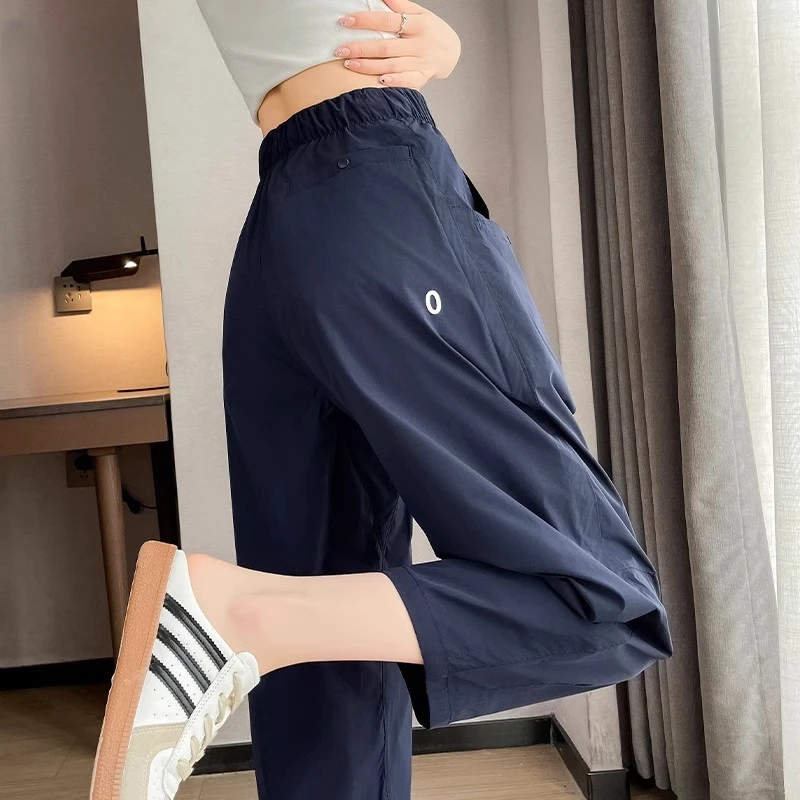 九分速干高腰运动裤女秋季新款轻量化慢跑休闲百搭直筒哈伦萝卜裤