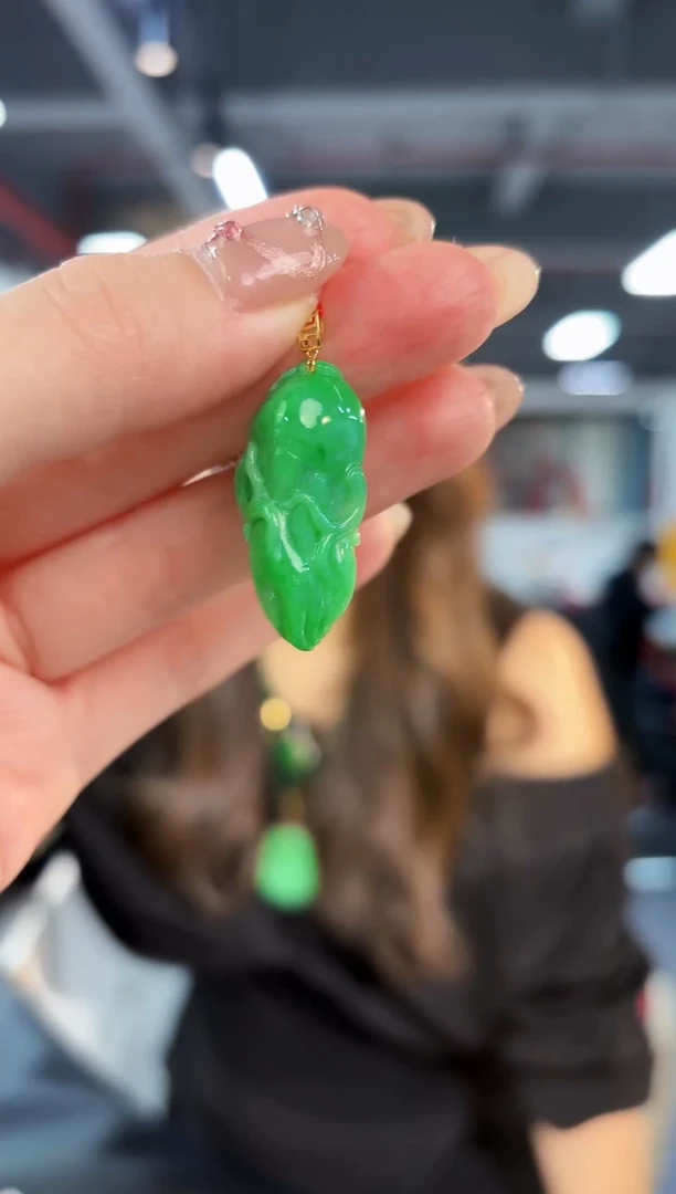 【闪购商品】翡翠颈饰18K金镶嵌缅料A货/支持复检/一件