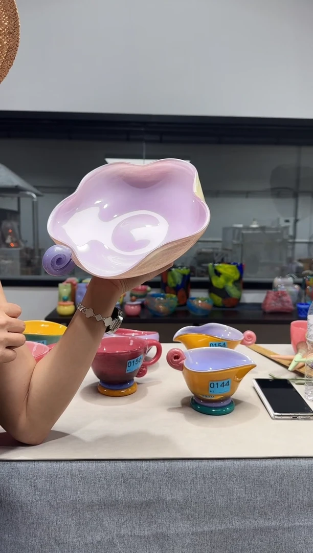 大五瓣花M冷餐具慕忆家手作琉璃高口