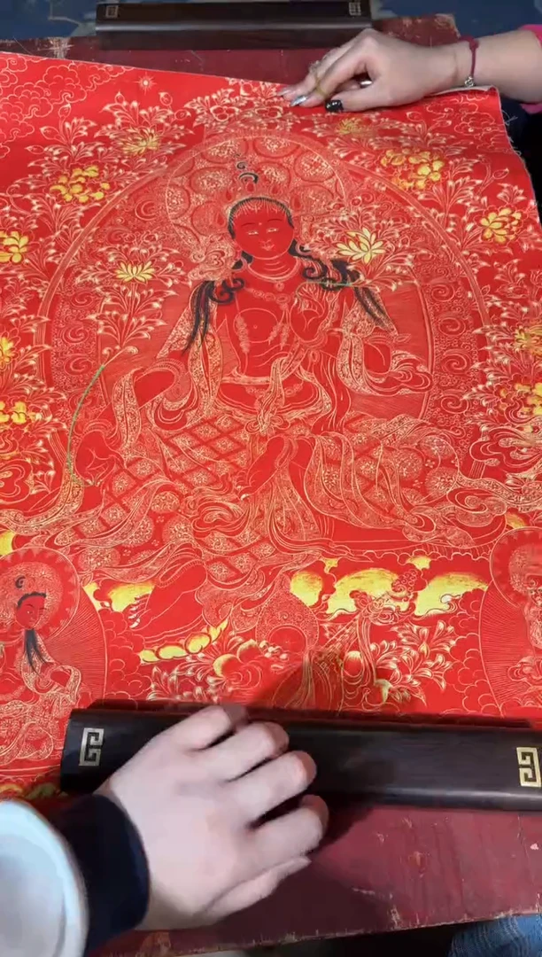 卷轴画龙妹的唐卡tk16