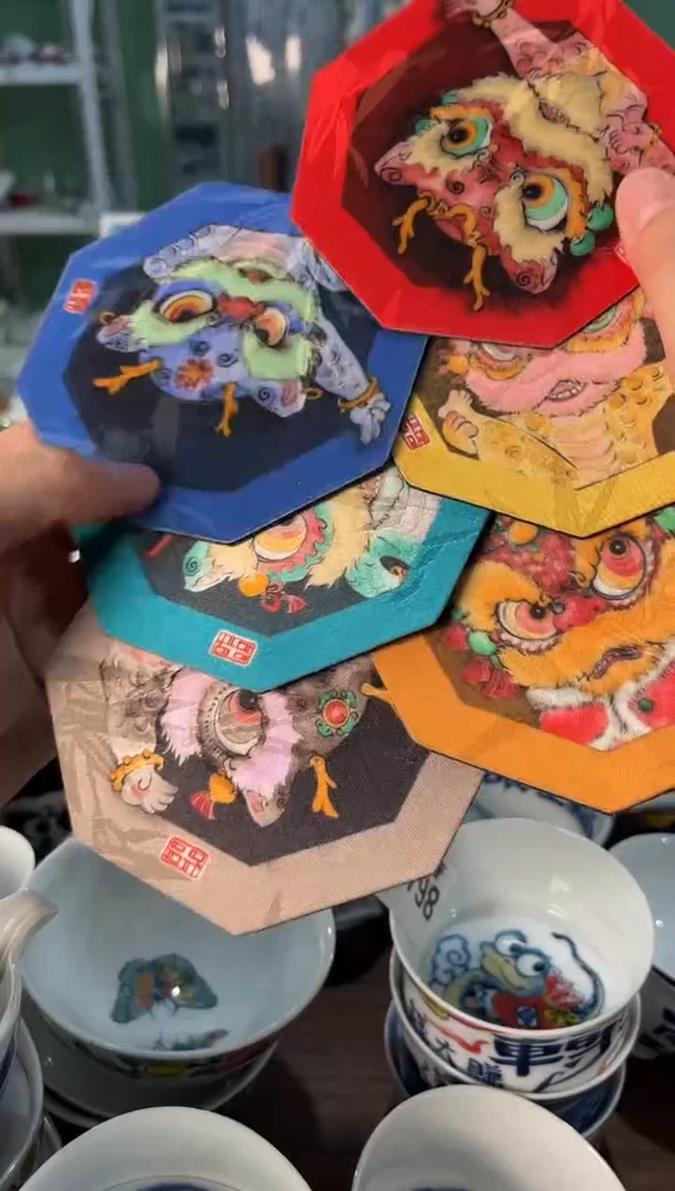 陶瓷昨明景德镇：杯垫  六个一组