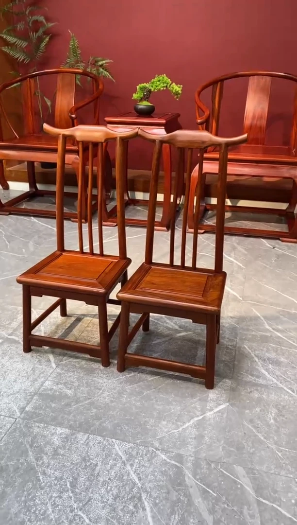 花梨木类成套家具缅甸花梨木小官帽椅