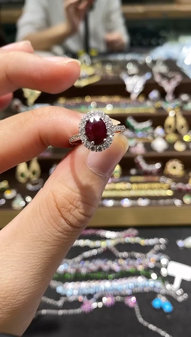 【闪购商品】红宝石戒指银S925镶嵌戒指