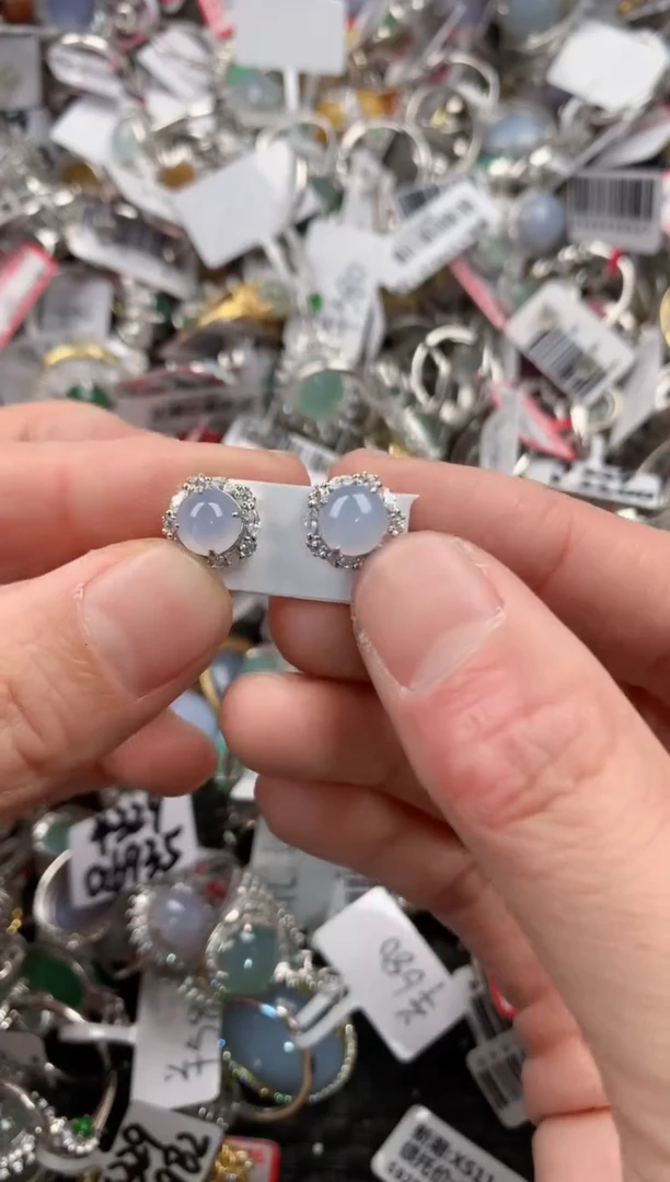 银S925镶嵌戒指翡翠999  10