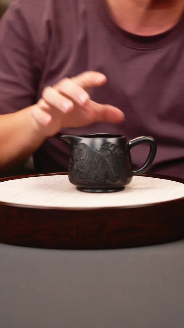 茶壶紫砂石黄公道杯老虎