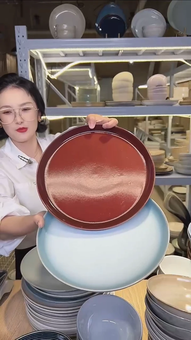 瓷330外贸尾货高温釉下彩陶瓷餐具默认微瑕