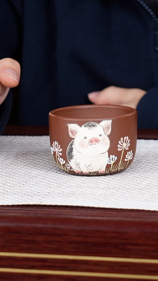 茶杯紫砂宜兴原矿紫砂 全手工制作