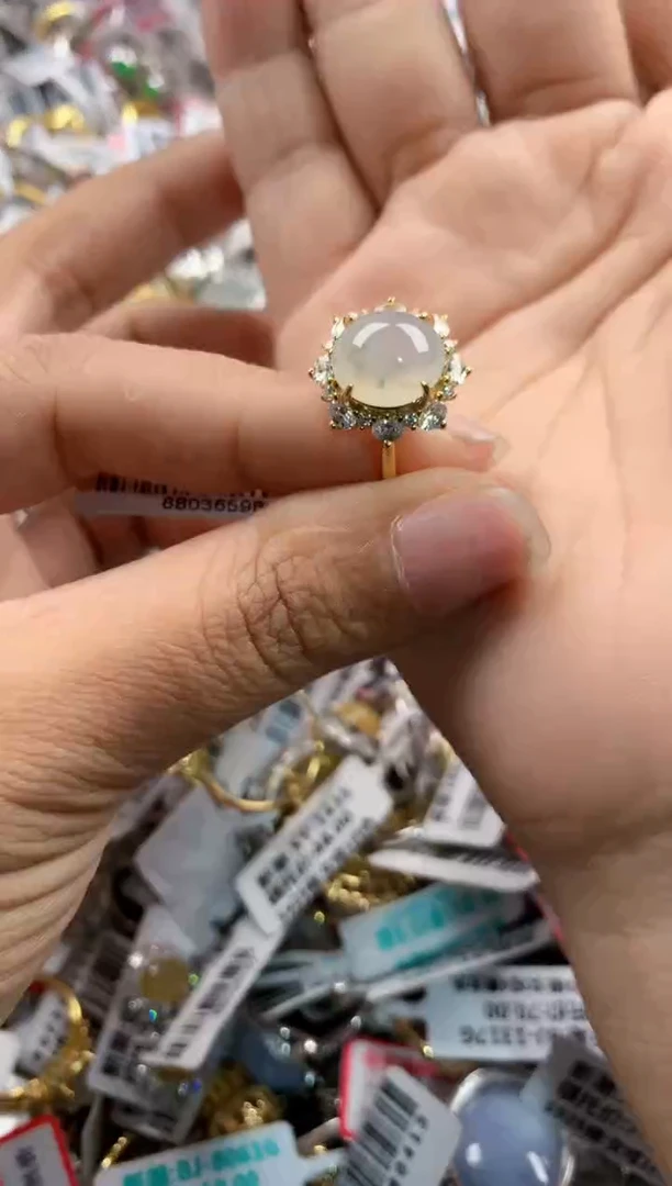 银S925镶嵌戒指翡翠11     7