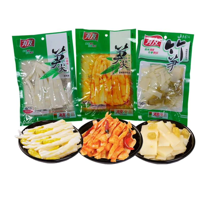 有友泡椒竹笋山椒味红油味笋尖开袋即食笋类解馋零食有友笋尖