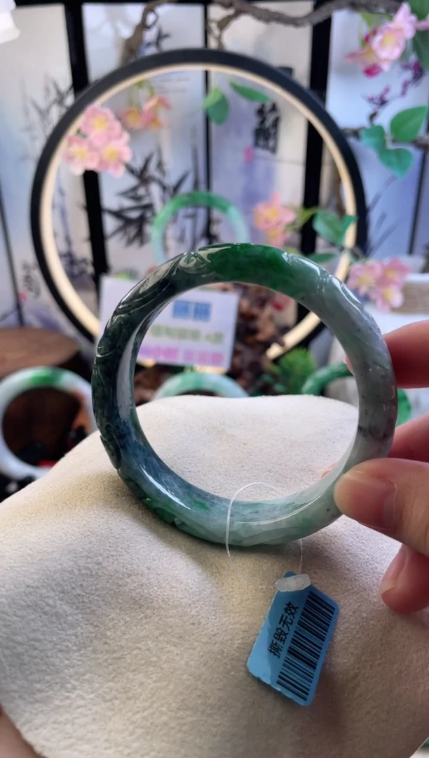 未镶嵌手镯翡翠12  翡翠手镯 55