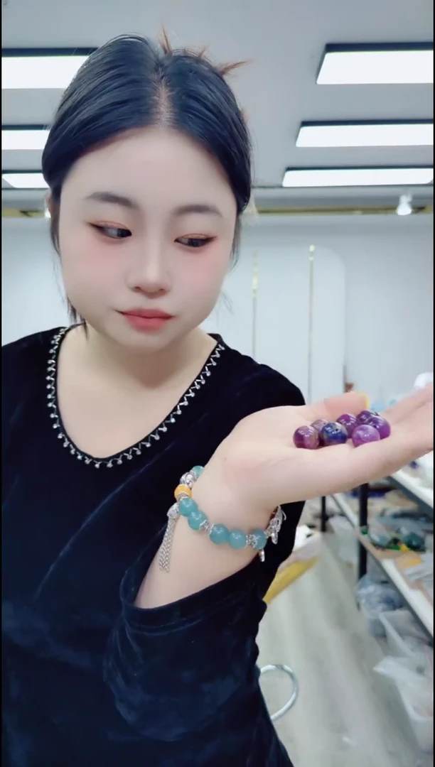 玛瑙/玉髓颈饰合金1658紫单珠