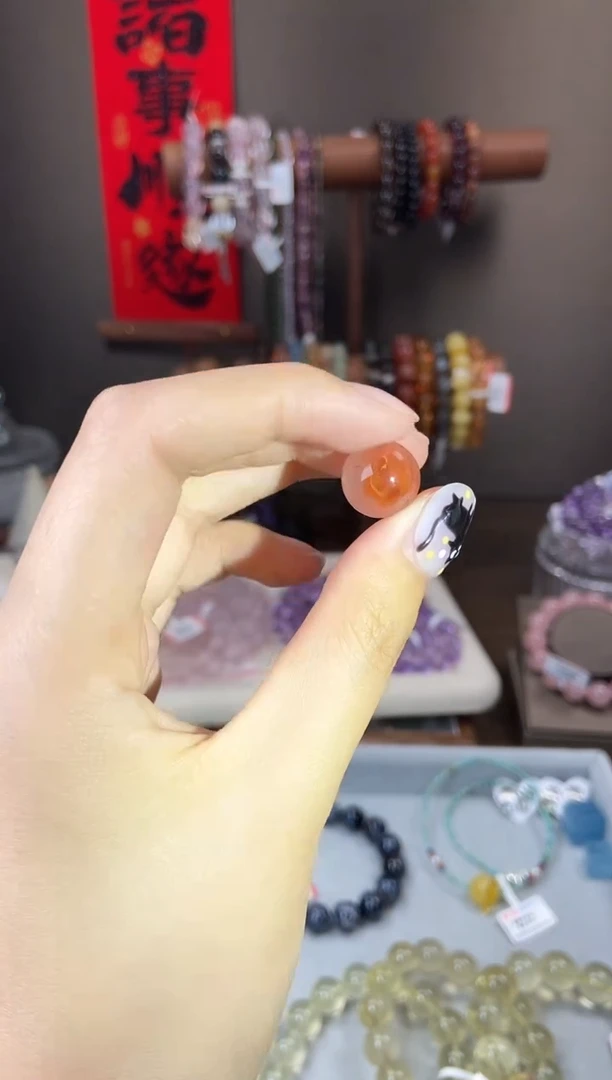 手链未镶嵌南红玛瑙13mm飘花南红单珠