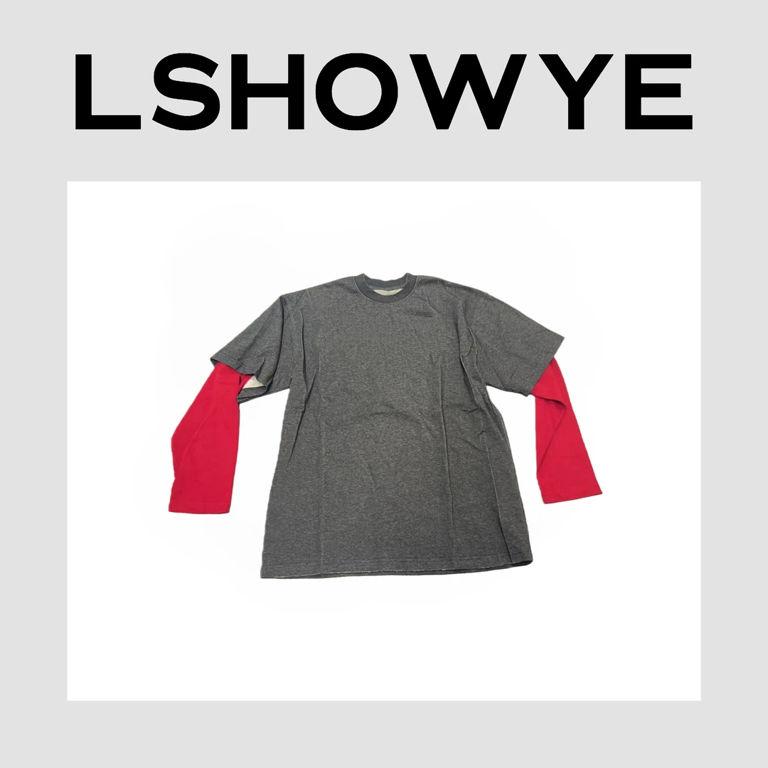 LSHOWYE｜字母袖拼假两件T恤600353-1