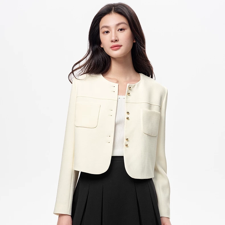 【晨粉专享价】珂莱蒂尔香风短外套简约通勤