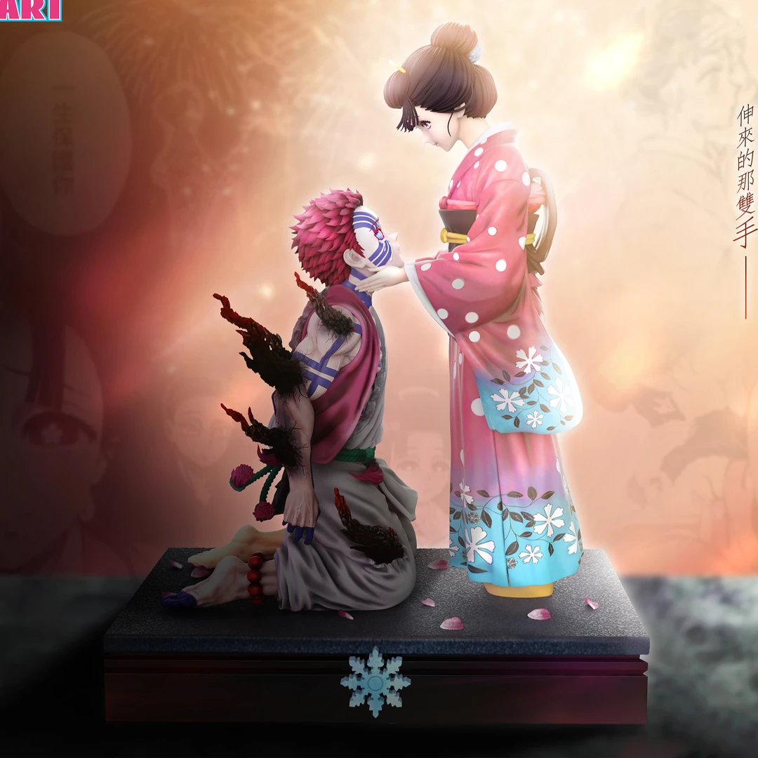 私人定制 PA鬼灭之刃 狛恋 三哥 猗窝座&恋雪 GK雕像