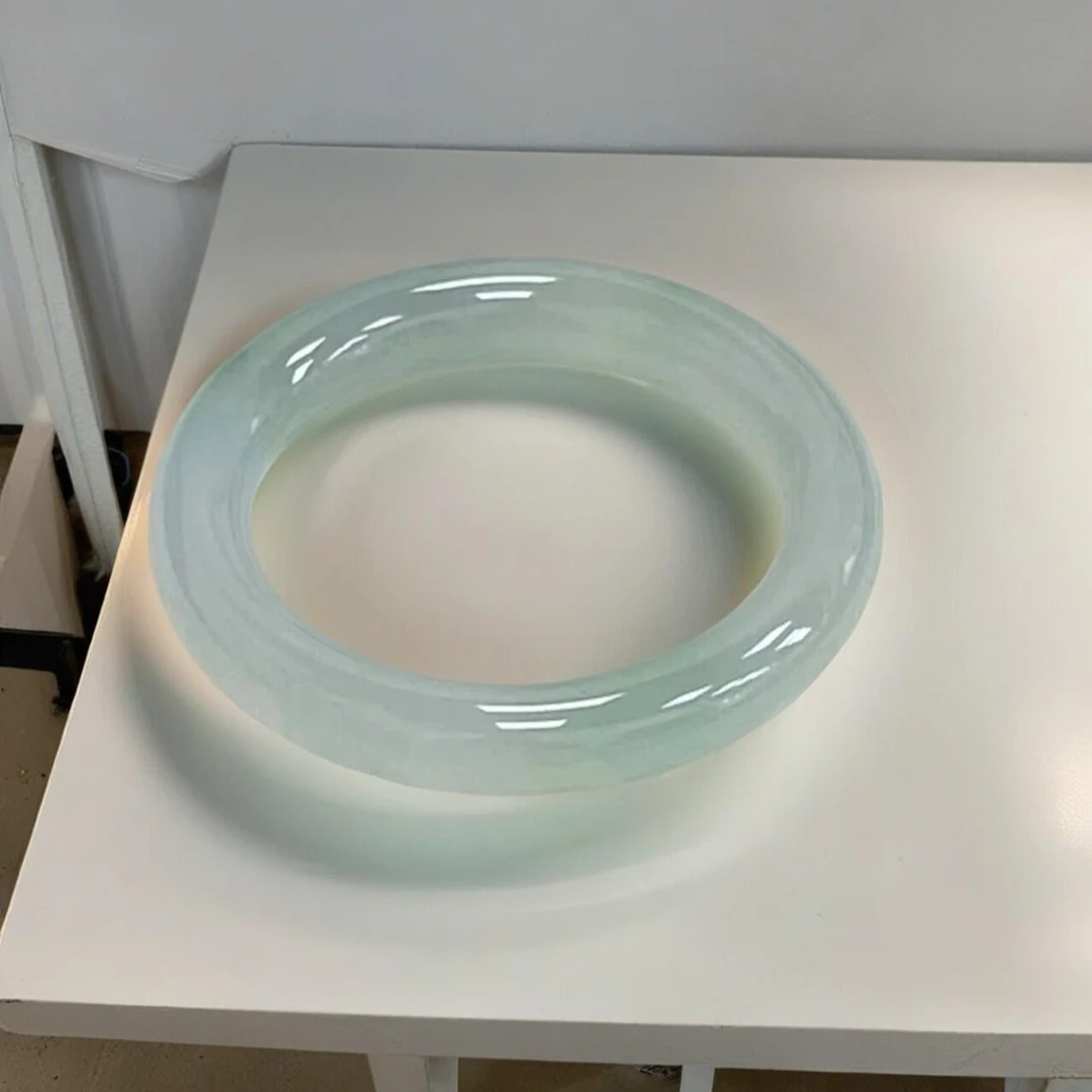 一镯一证！浅晴水玉髓手镯女天然梅子青玛瑙渐变胖圆镯多样性发一