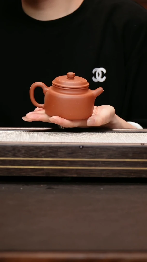 茶壶紫砂红泥   德钟壶