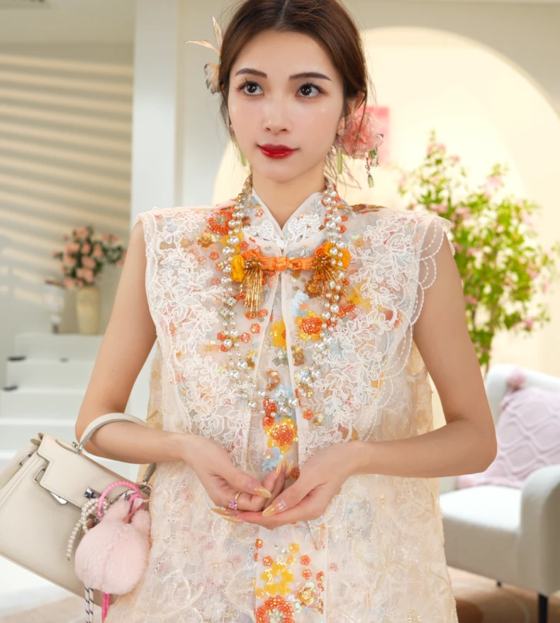 云间高端重工刺绣圆领新中式2025b0357小源