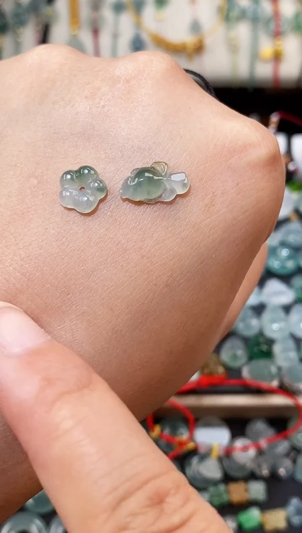 散珠翡翠小鱼小花裸石
