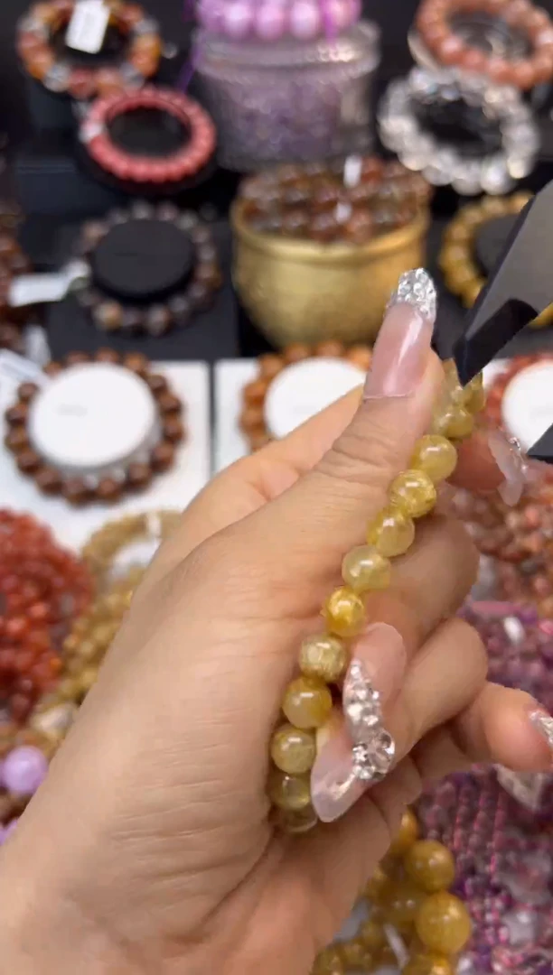 未镶嵌手串水晶金发晶7.6mm