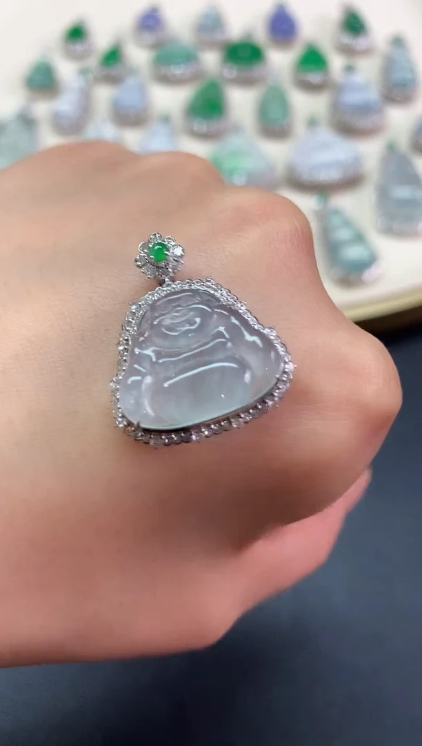 翡翠18K金镶嵌吊坠(不含链)吊坠|5800+0