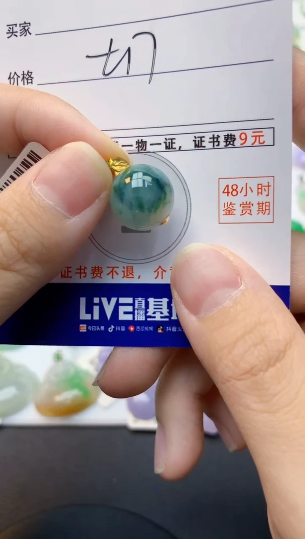 颈饰18K金镶嵌翡翠天然缅甸A货翡翠百元以上9元证书费自理