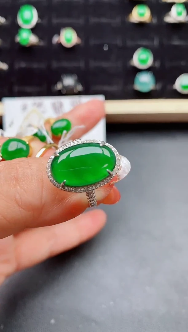 【闪购商品】翡翠戒指银S925镶嵌50800