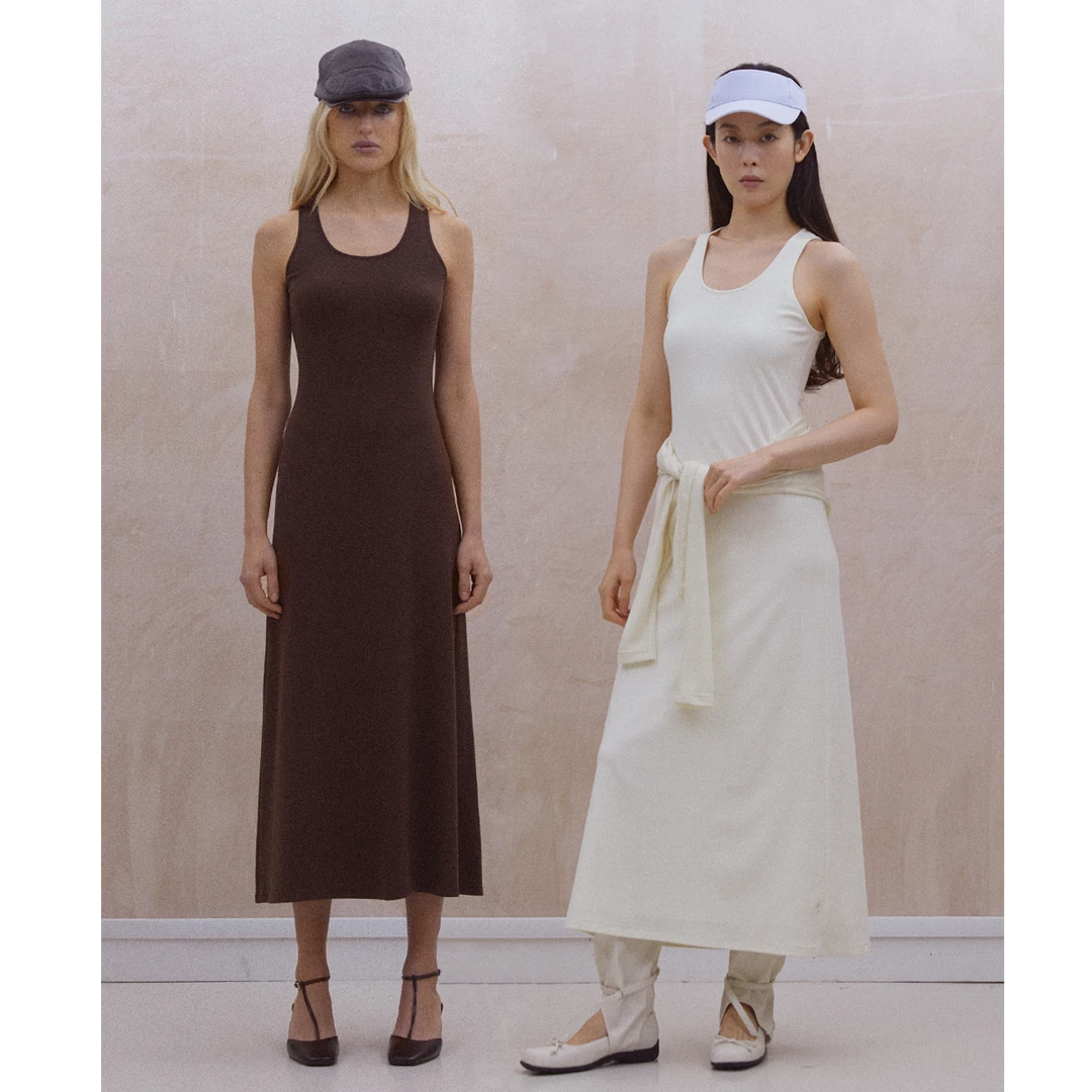 【LOCAT】yifu lu  U领背心式吊带修身连衣长裙  YFL25RS005