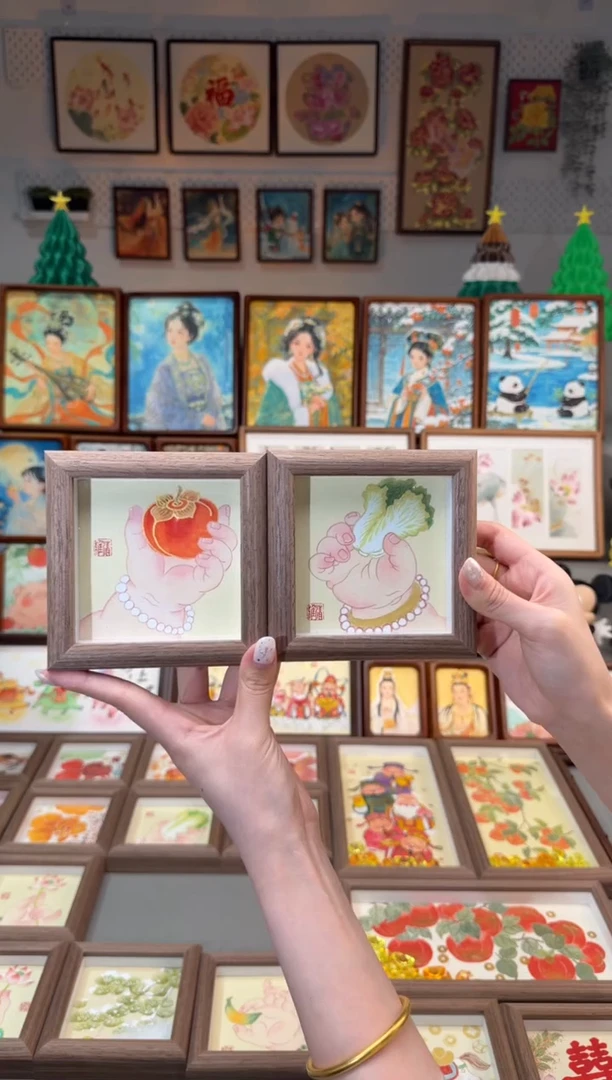 国画好柿 小手 白菜小手 一组12