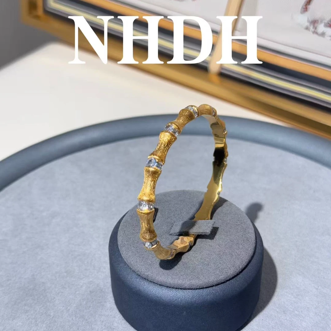 合金合成锆石手镯 竹节间钻手镯