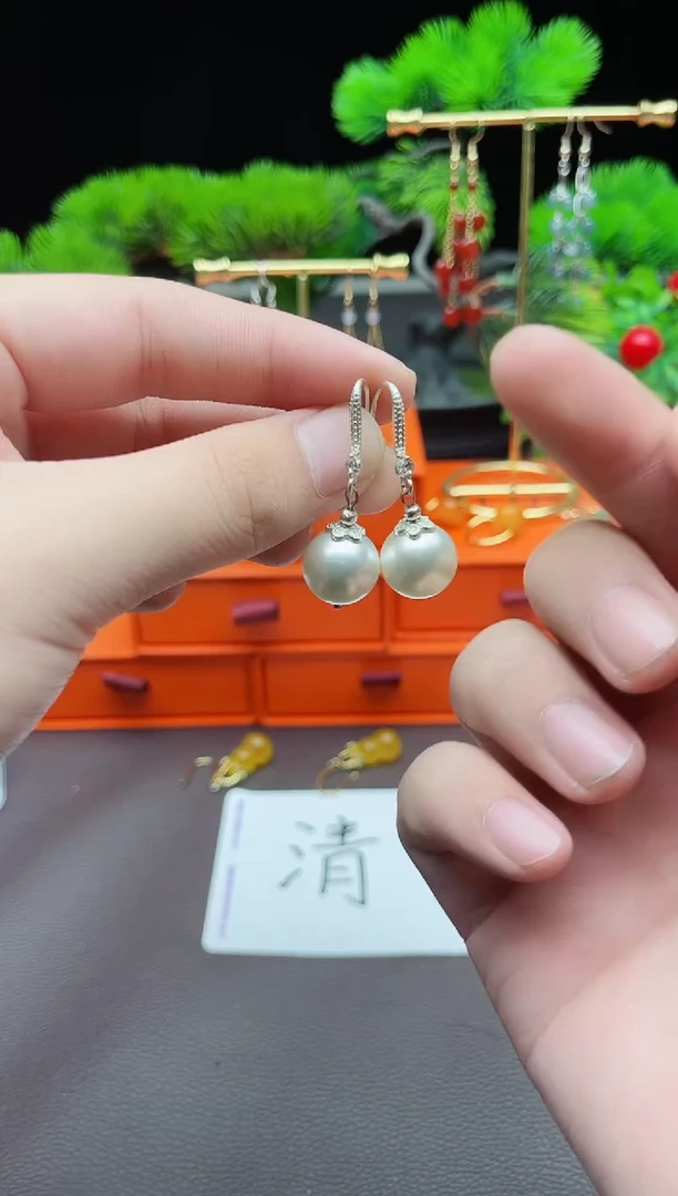 耳饰银S925镶嵌拼合珍珠（马贝珠）239