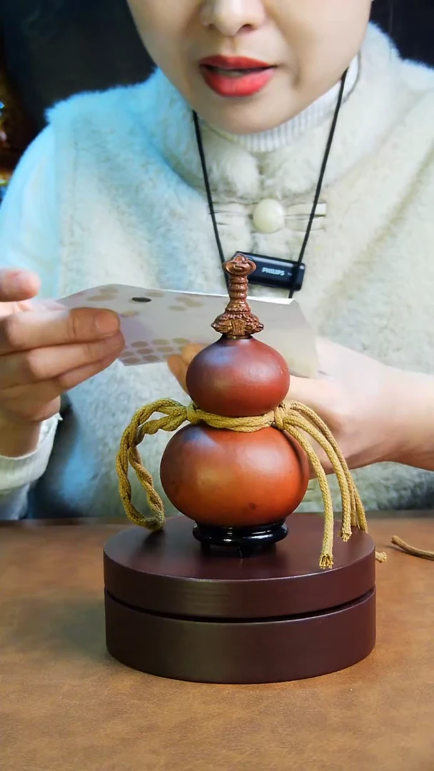 【闪购商品】377直播一物一图大漆酒葫芦送底座送挂绳