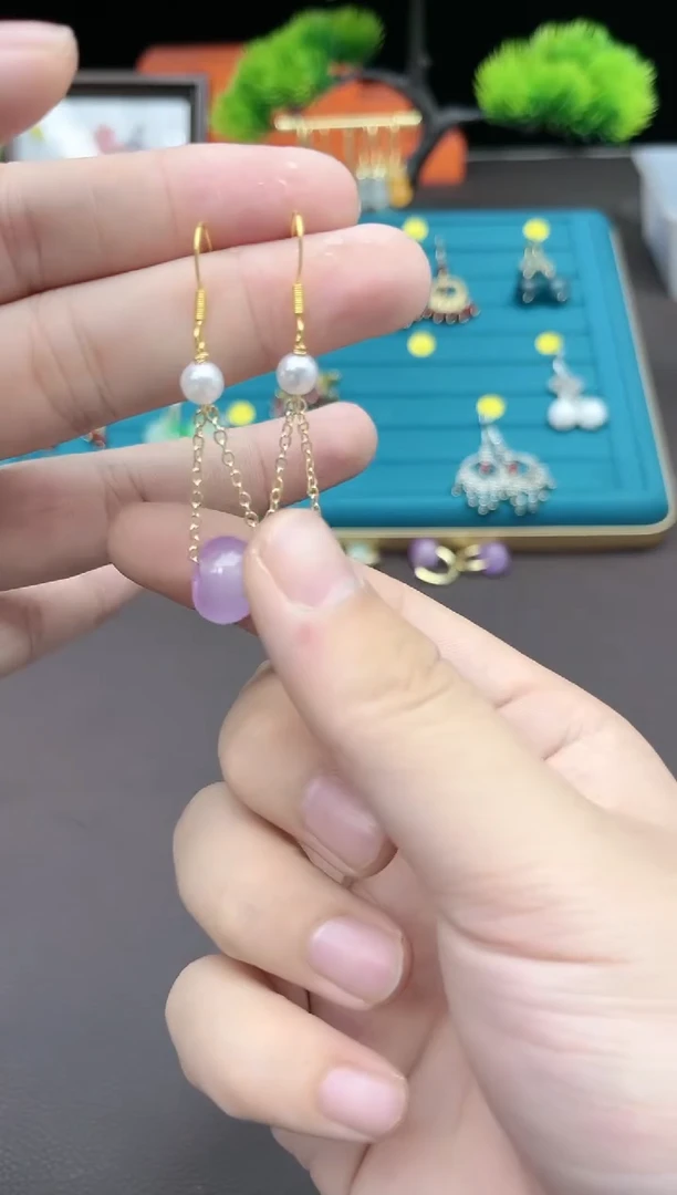 【闪购商品】玛瑙/玉髓耳钉银S925镶嵌715000