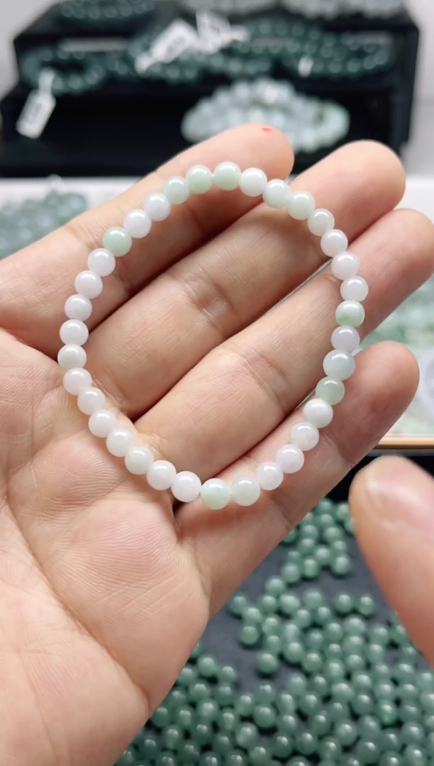 【闪购商品】翡翠手串未镶嵌天然缅甸翡翠A货卡5+