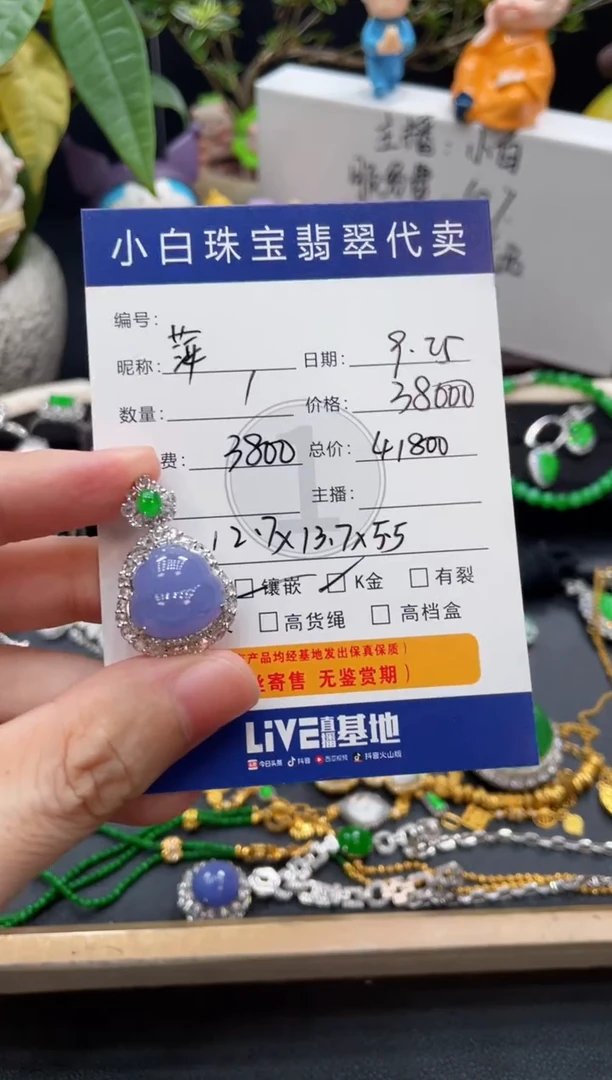 吊坠(不含链)18K金镶嵌翡翠萍**逢吊坠